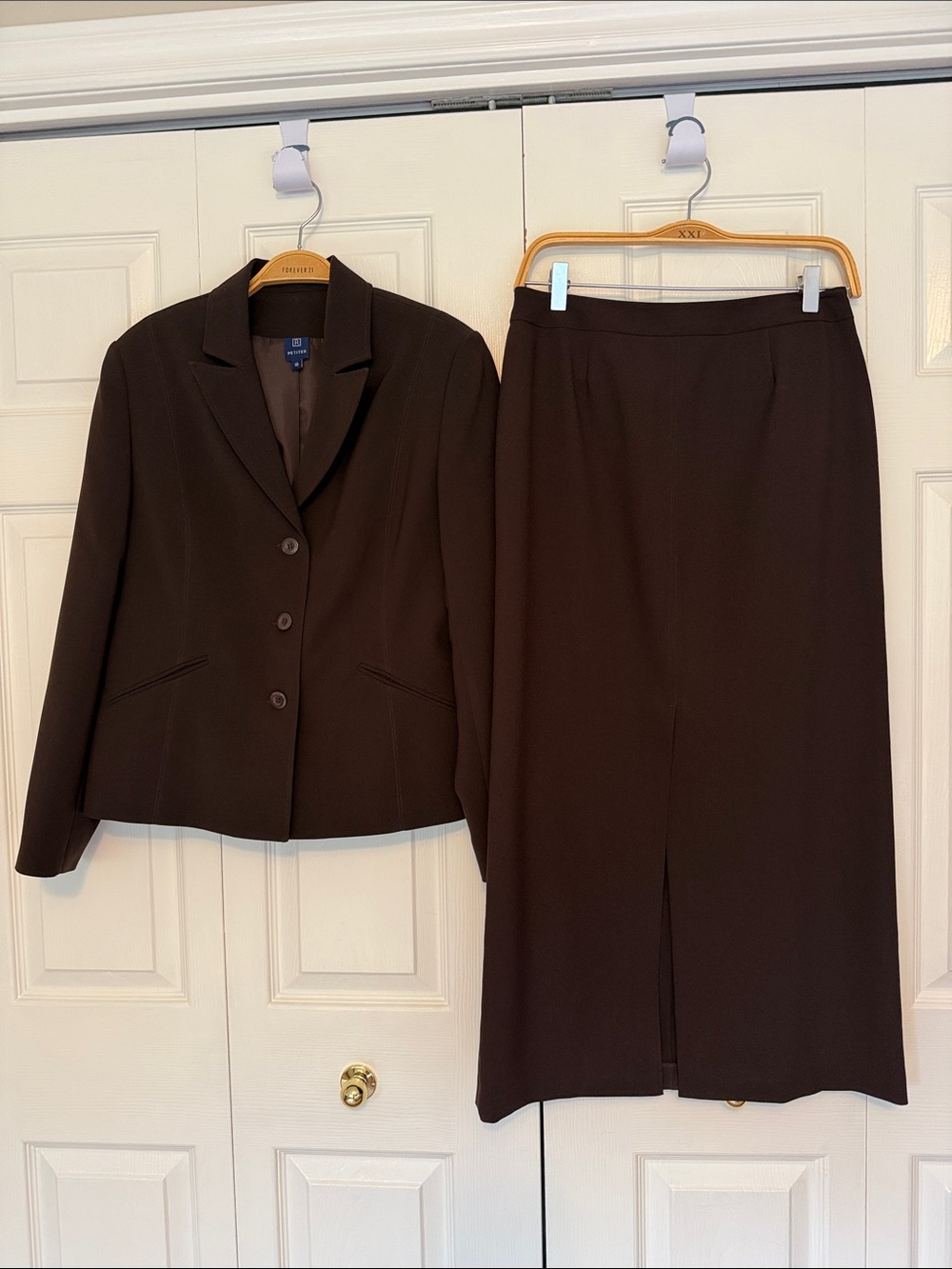 Reitmans Chocolate Brown Skirt Suit Set
